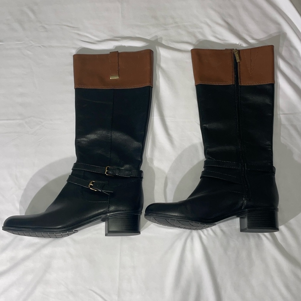 Bandolino black and brown leather boots size 9